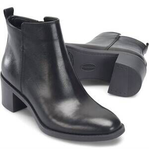 NEW COMFORTIVA women's heather block heel ankle boots in black